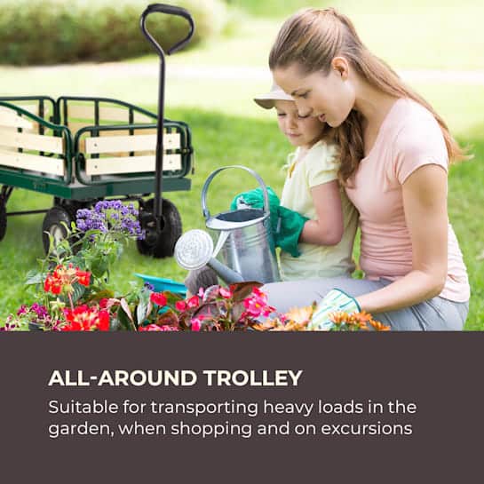 WALDBECK - ročni vrtni voziček | VENTURA, temno zelena barva - slika 2