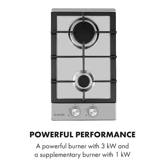KLARSTEIN - plinska kuhalna plošča | IGNITO DOMINO, 2 gorilnika, srebrna - slika 5