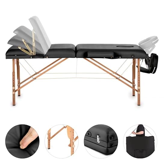 KLARFIT - prenosna masažna miza | MT 500, zložljiva, do 200kg, črna - slika 8