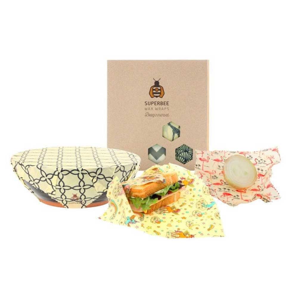 SUPERBEE - eko folija za živila s čebeljim voskom | WAX WRAPS - začetni set - slika 2