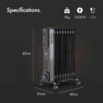 VONHAUS - oljni radiator | 2514060, 2000W, črna - slika 7