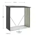 Kovinski nadstrešek za drva | 1,12 m² - slika 7