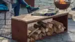 Klop s prostorom za drva - REDFIRE | TYR, 120 cm, rjasta - slika 3