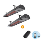 Infrardeči zunanji grelnik - HEATSTRIP | INTENSE MAX, 2 × 2400W, črn
